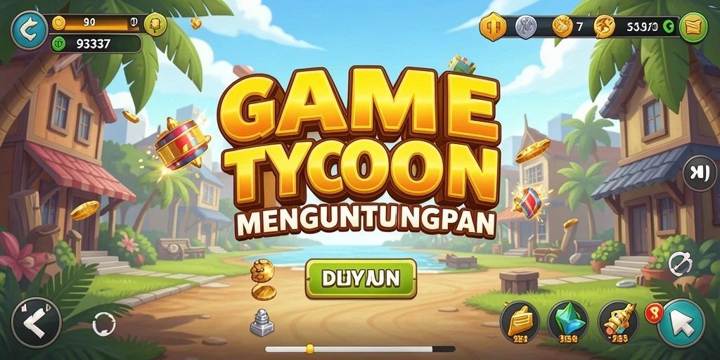 Tampilan utama gameplay 93337 dengan elemen Tycoon yang menarik.