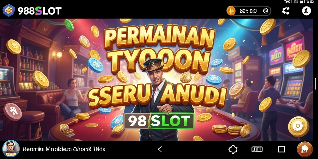 Screenshot gameplay 988SLOT menunjukkan serunya membangun kerajaan bisnis.