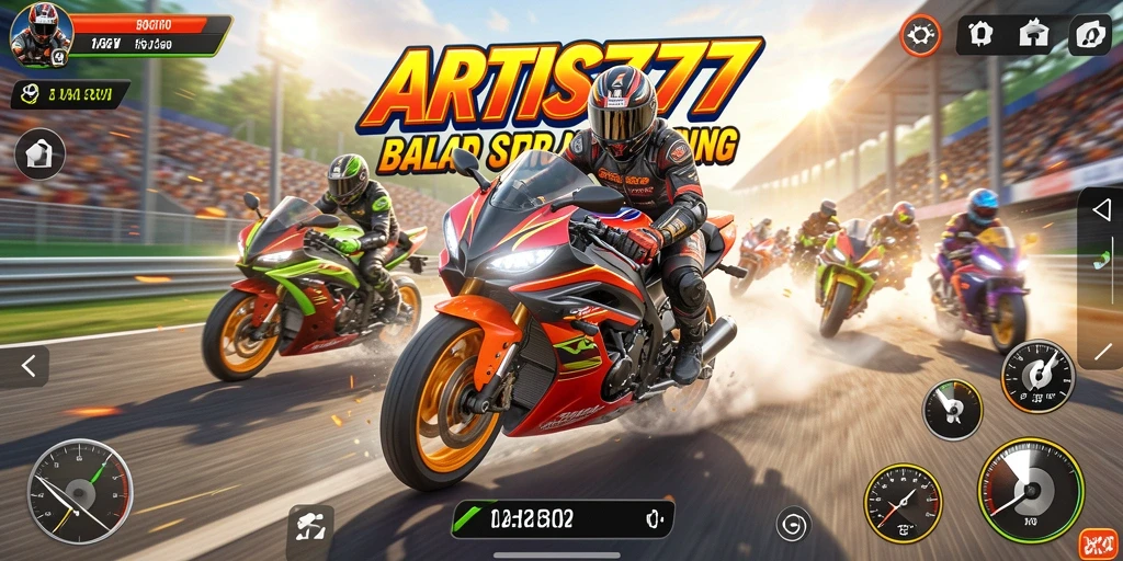 Gameplay seru dengan segudang aksi balap motor.