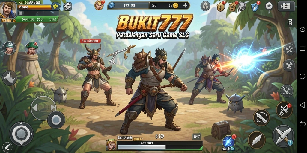 Tangkapan layar gameplay menarik dari BUKIT777 yang menunjukkan aksi SLG.