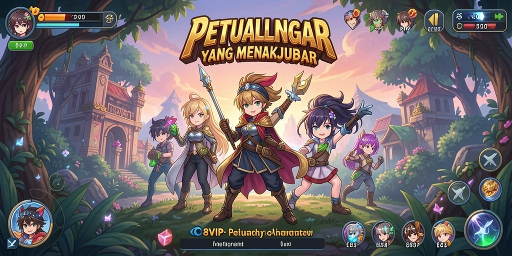Gameplay seru di C8VIP dengan karakter anime berbakat.