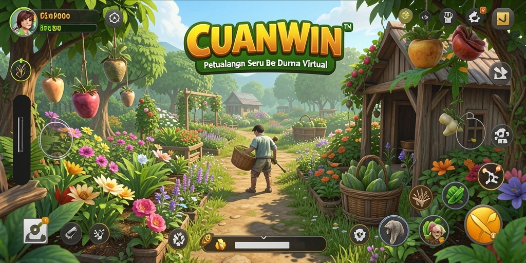 Screenshot CUANWIN menampilkan aktivitas berkebun yang menarik.