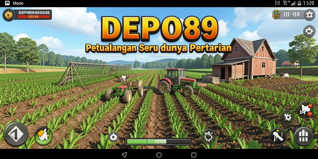 Tampilan menarik gameplay Farming DEPO89 dengan beragam tanaman.