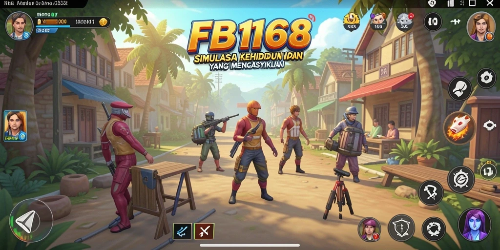 Gameplay FB168 yang menarik dengan elemen simulasi kehidupan.