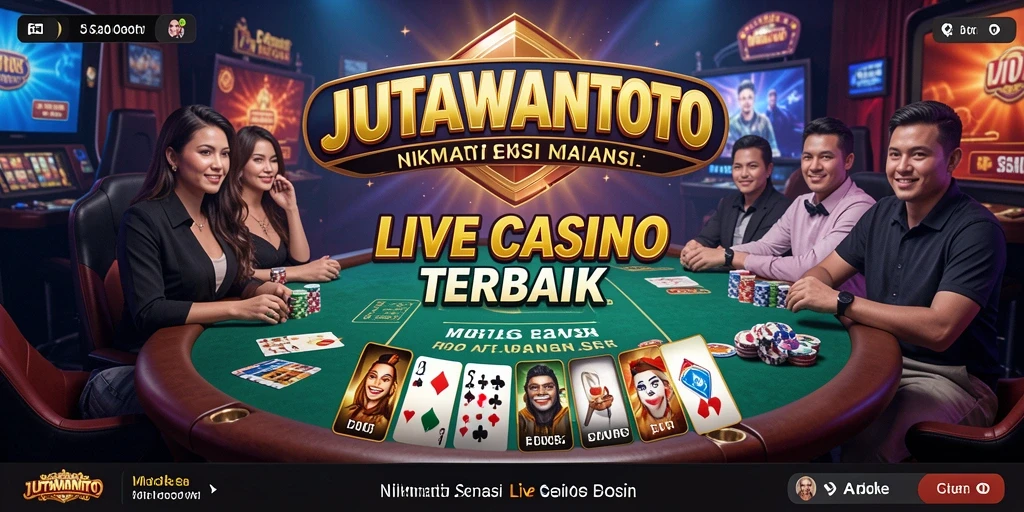 Tampilan gameplay Live Casino yang mendebarkan di JUTAWANTOTO.