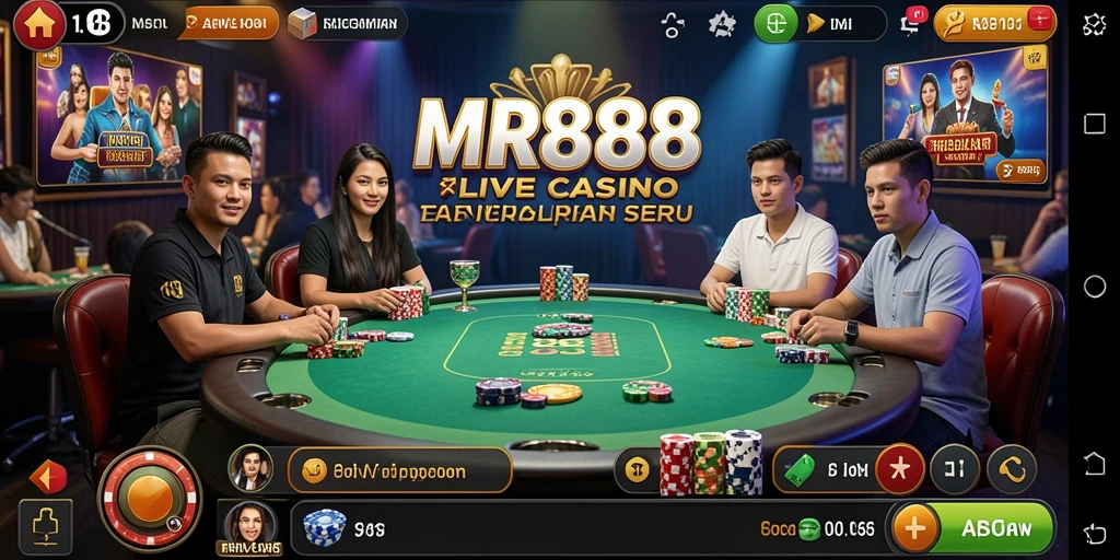 Gameplay seru Live Casino di MR888 dengan dealer profesional.