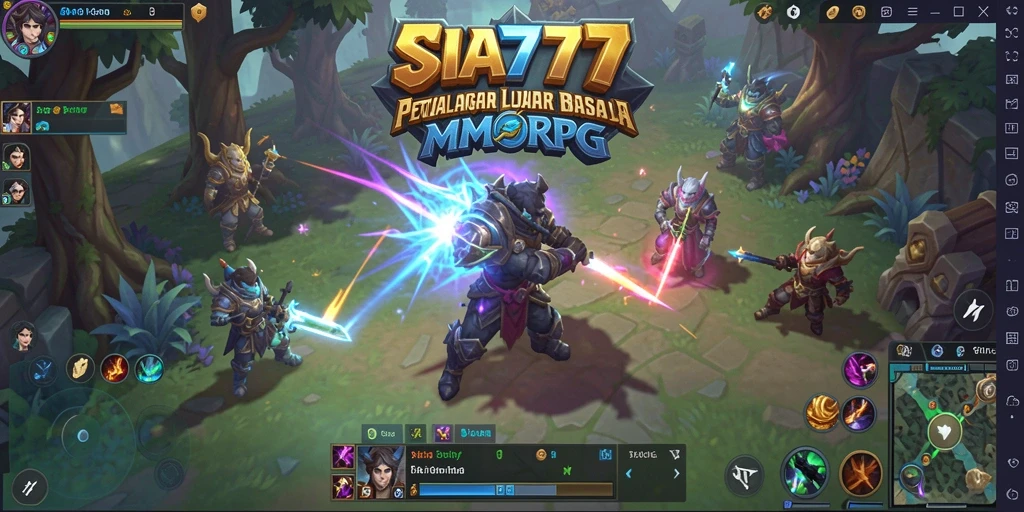 Screenshot SIA777 menampilkan aksi seru dalam pertempuran MMORPG.